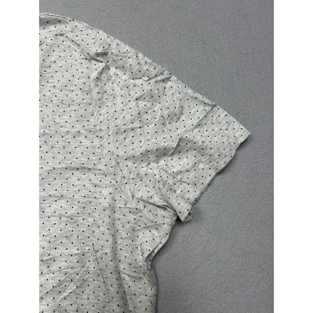 Banana Republic Polo Shirt 100% Cotton Gray Polka Dot Large Mens